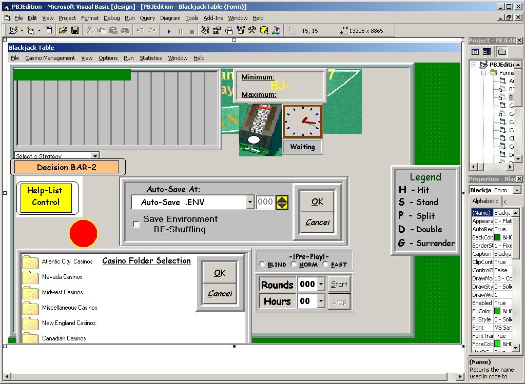 Blackjack Table scaffolding.