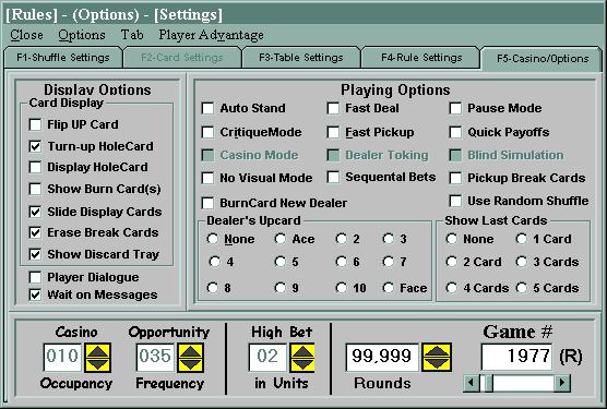 Casino Management Screen Tab #5
