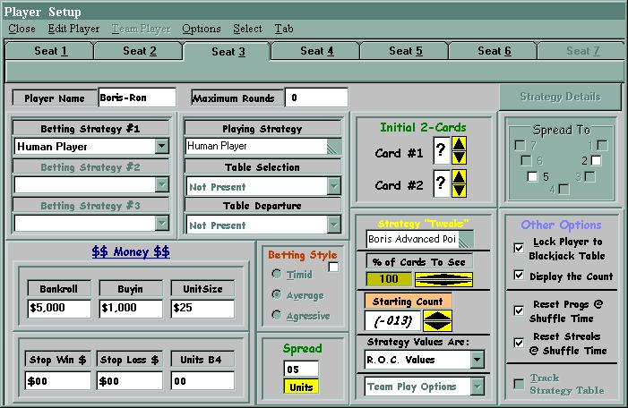 Player Setup Screen